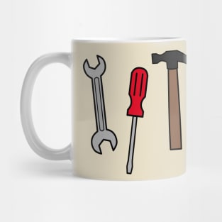 Carpentry tools cartoon illustration Mug